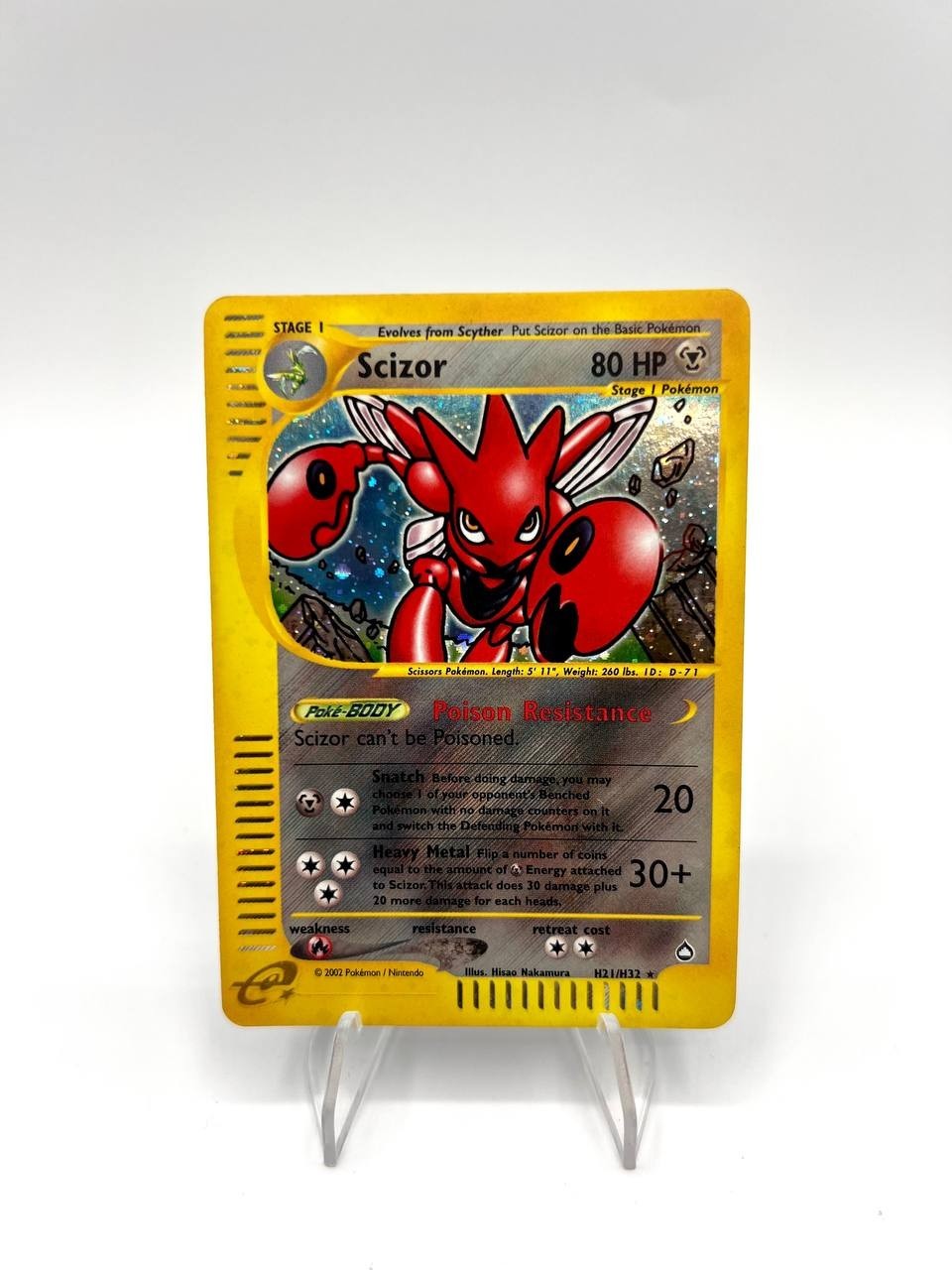 Carta pokemon Scizor H21\H32 set Aquapolis Holo Vintage Excellent Inglese