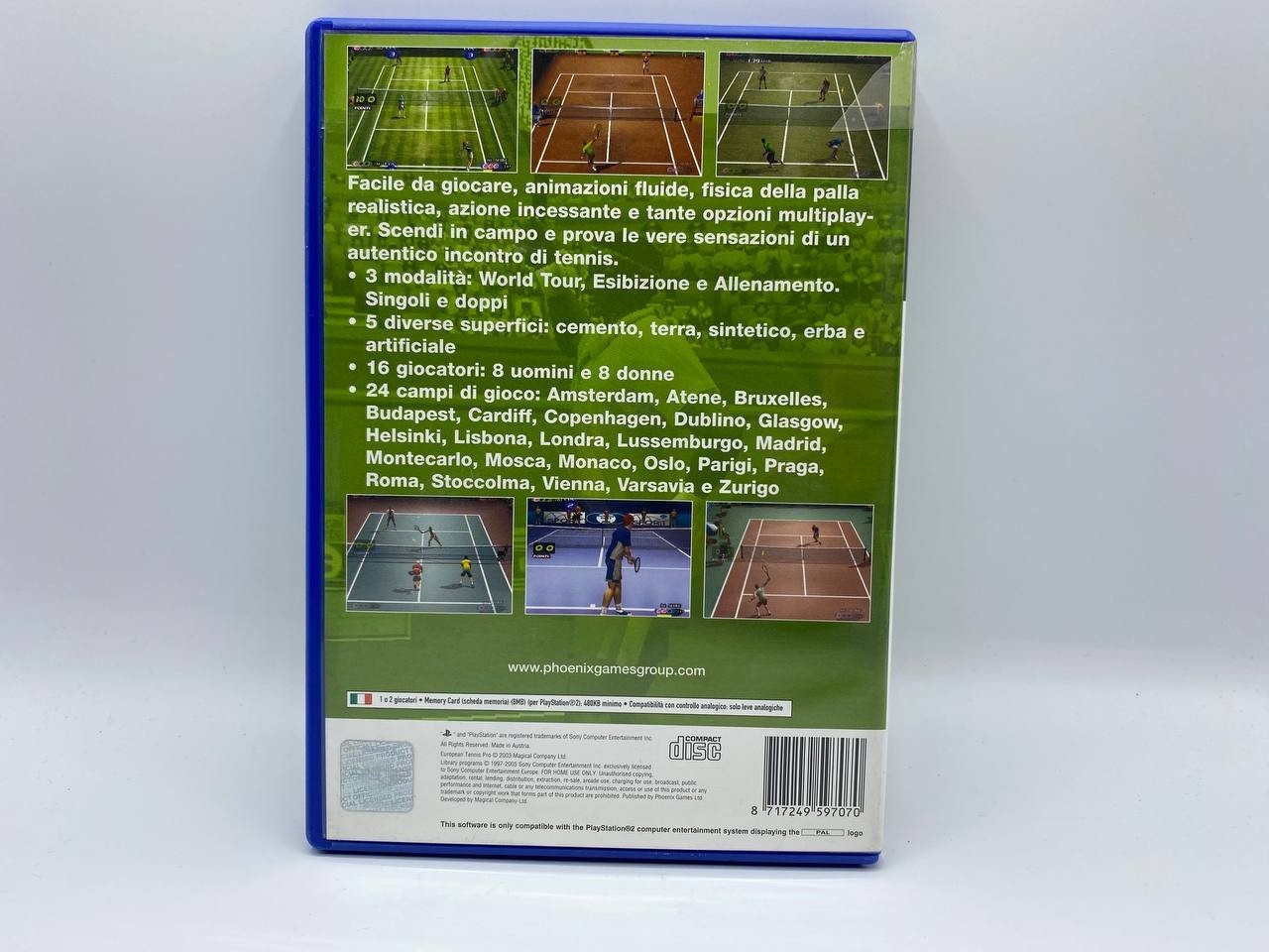 EUROPEAN TENNIS PRO PS2 Sony PLAYSTATION Versione Italiano Funzionante