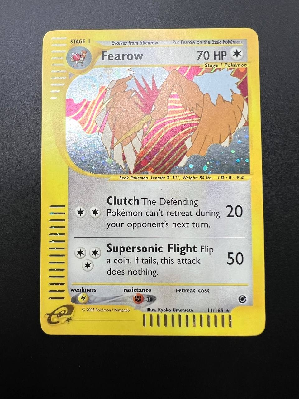 Carta pokemon Fearow 11/165 set Expedition Holo Vintage Inglese Excellent