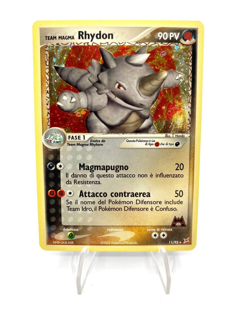 Carta pokemon Team Magma Rhydon 11/95 Team Magma vs Team Aqua Holo Near mint ITA