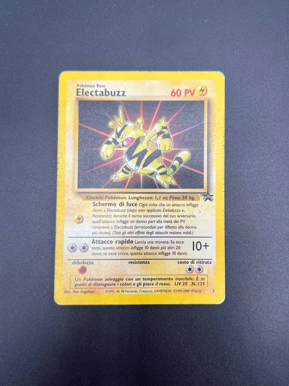 Carta Pokémon Electabuzz 2 Black Star Promo Movie Played Italiano Vintage