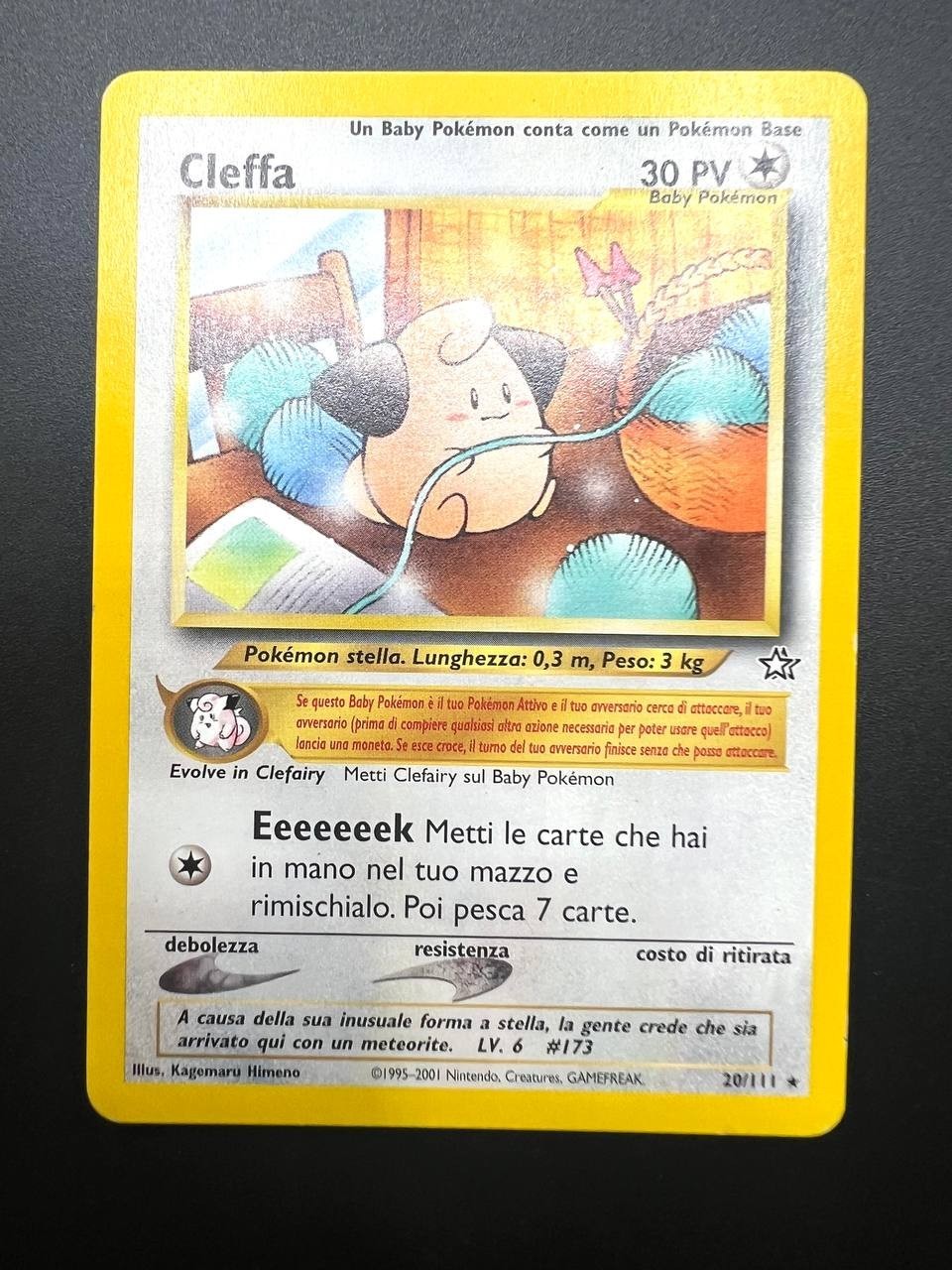 Carta Pokemon Vintage Cleffa 20/111 set Neo Genesis Italiano Excellent no holo