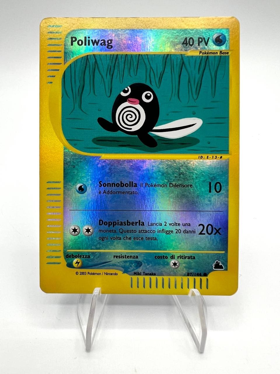 Carta pokemon Poliwag 87/144 set Skyridge Holo reverse Italiano Good Vintage