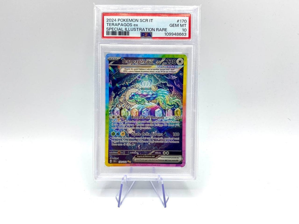 Carta pokemon Terapagos EX SCR 170/142 set evoluzioni prismatiche ITA PSA 10