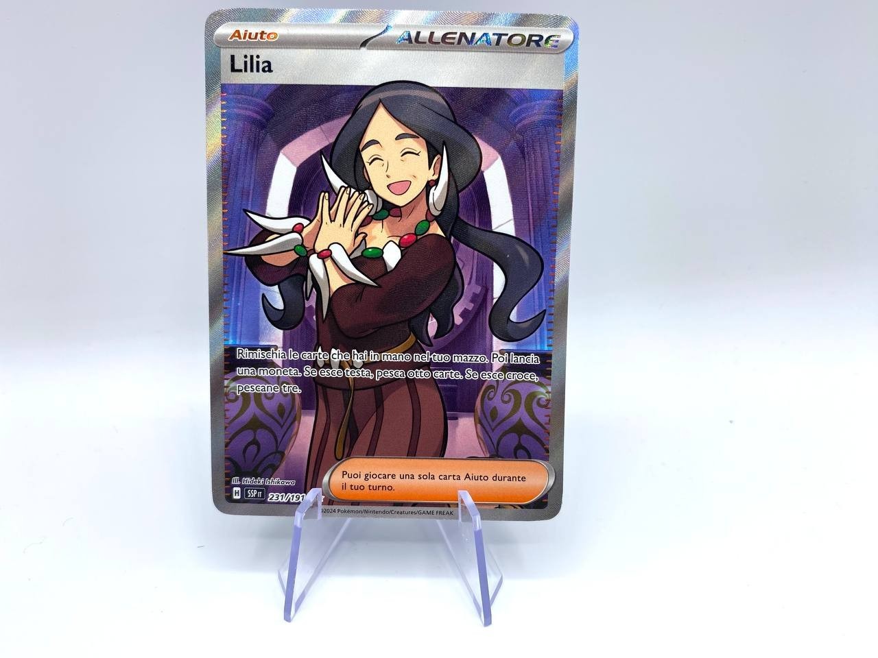 Carta Pokemon LILIA SSP 231/191 Rara Segreta Scintille Folgoranti Italiano NM