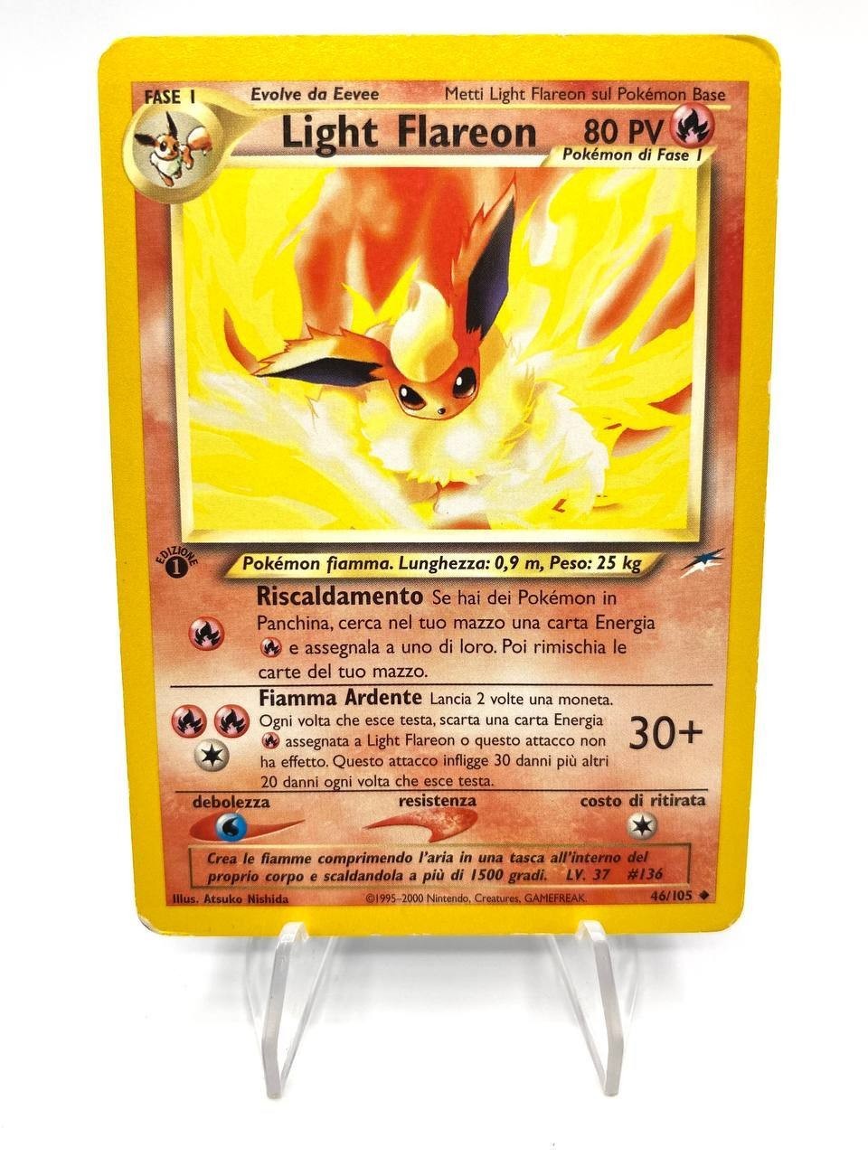 Carta pokemon Light Flareon 1a Edizione set Neo Destiny 46/105 ITA Vintage Poor