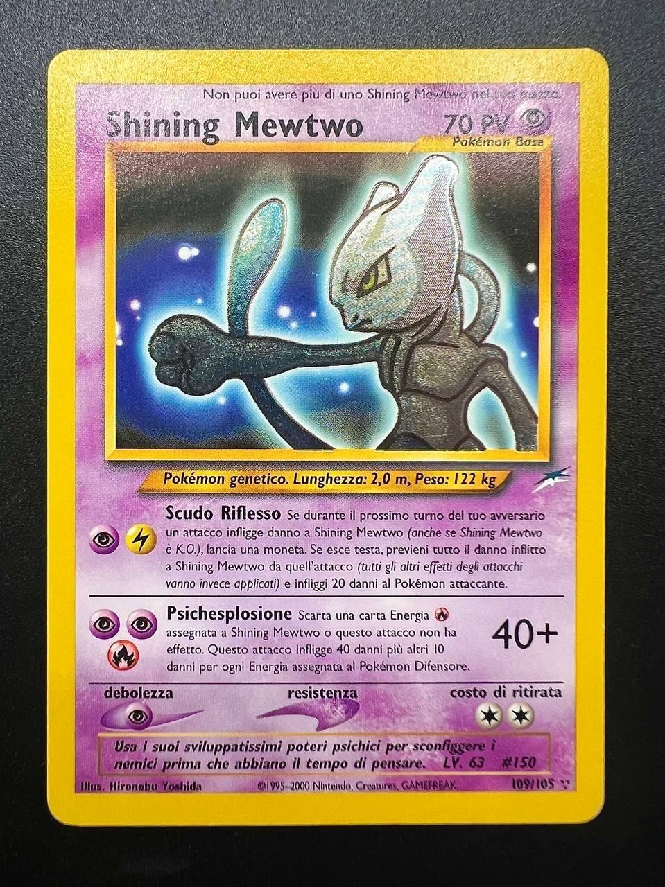 Pokemon Shining Mewtwo 109/105 NDE Neo Destiny Holo Vintage Excellent Italiano