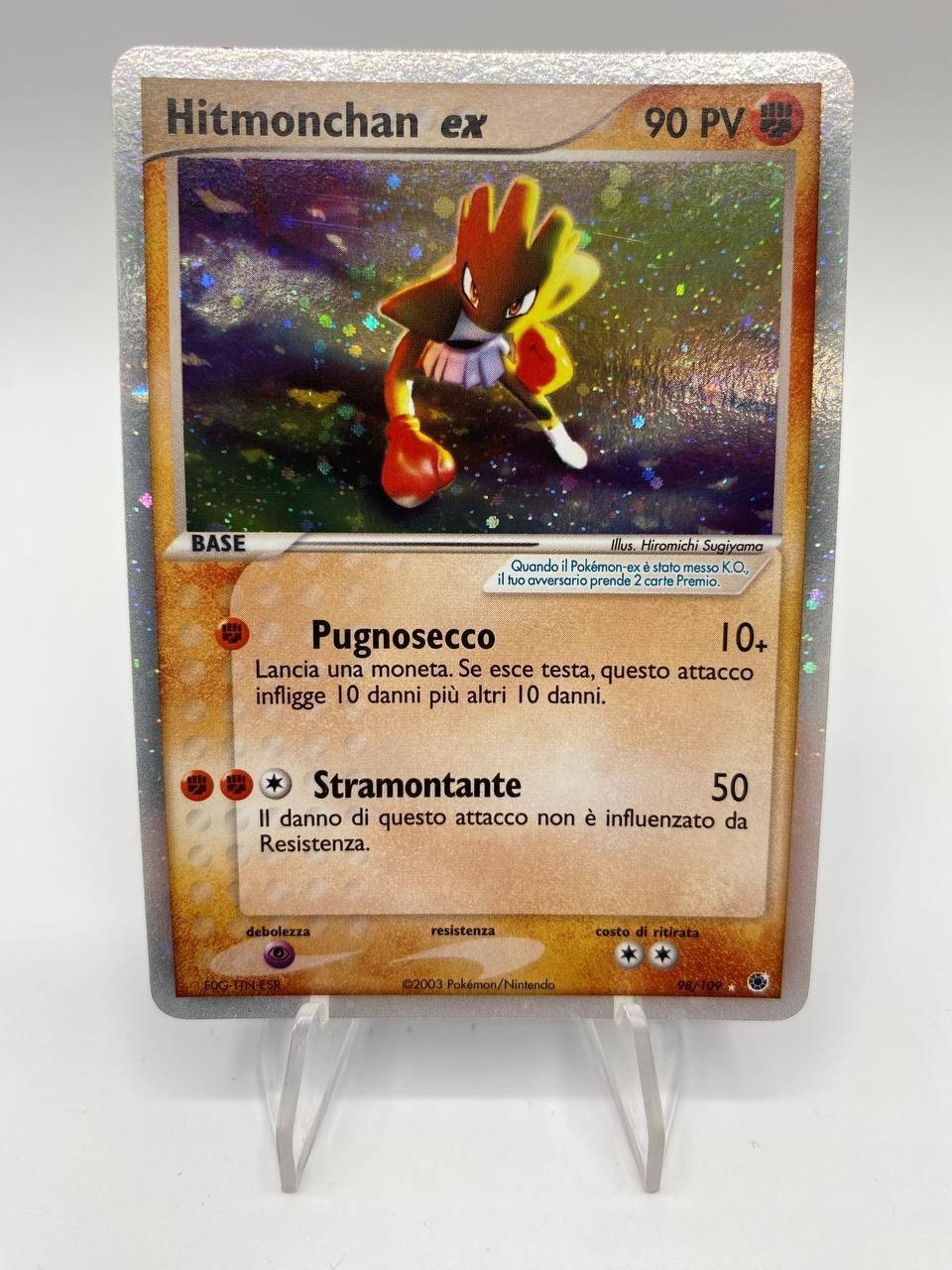 Carta Pokemon Hitmonchan EX set Rubino & Zaffiro Holo 98/109 Italiano Excellent