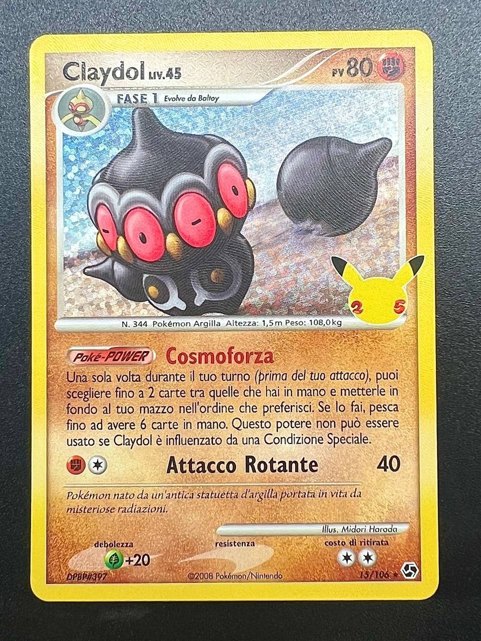 Pokemon Claydol liv. 45 15/106 CEL Gran Festa 25th Anniversario ITA Near Mint