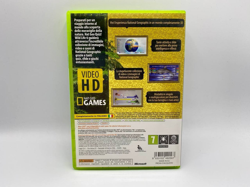 NAT GEO QUIZ! WILD LIFE Microsoft Xbox 360 Completo funzionante Italiano