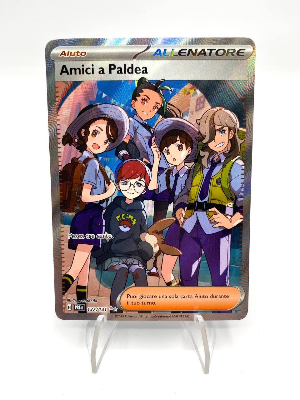 Carta Pokemon AMICI A PALDEA 137/131 set Evoluzioni Prismatiche PRE Holo ITA NM