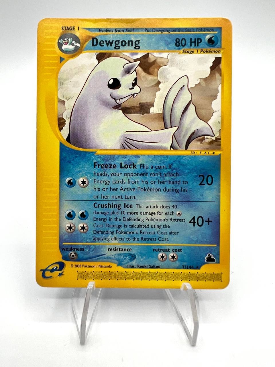 Carta pokemon Dewgong 7/144 set Skyridge Inglese No holo Excellent Vintage