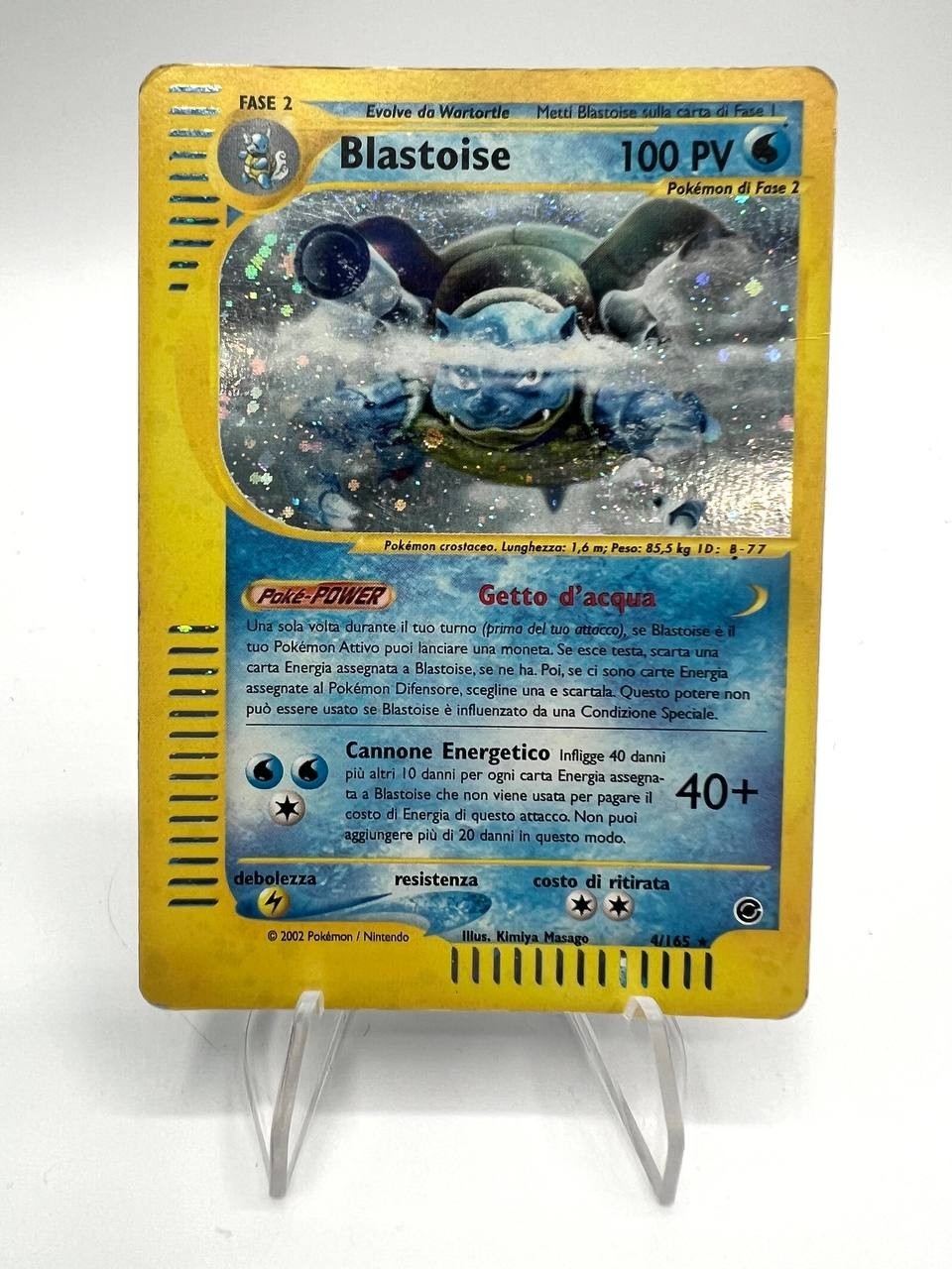 Carta POKEMON BLASTOISE 4/165 set EXPEDITION Italiano HOLO Played Vintage