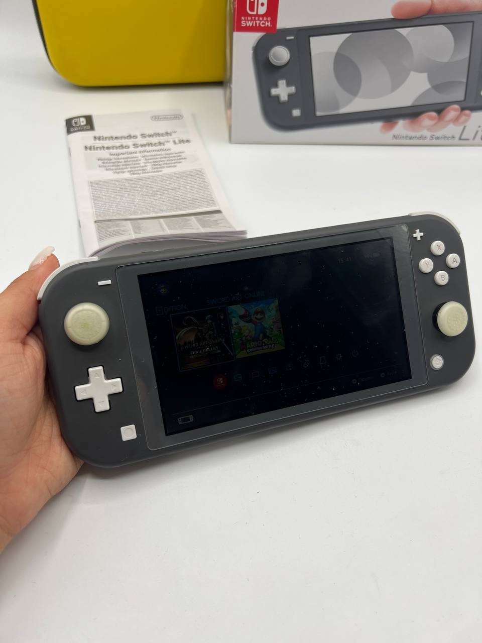 Nintendo Switch Lite Grigia Funzionante Completa Scatola Custodia Grey Console
