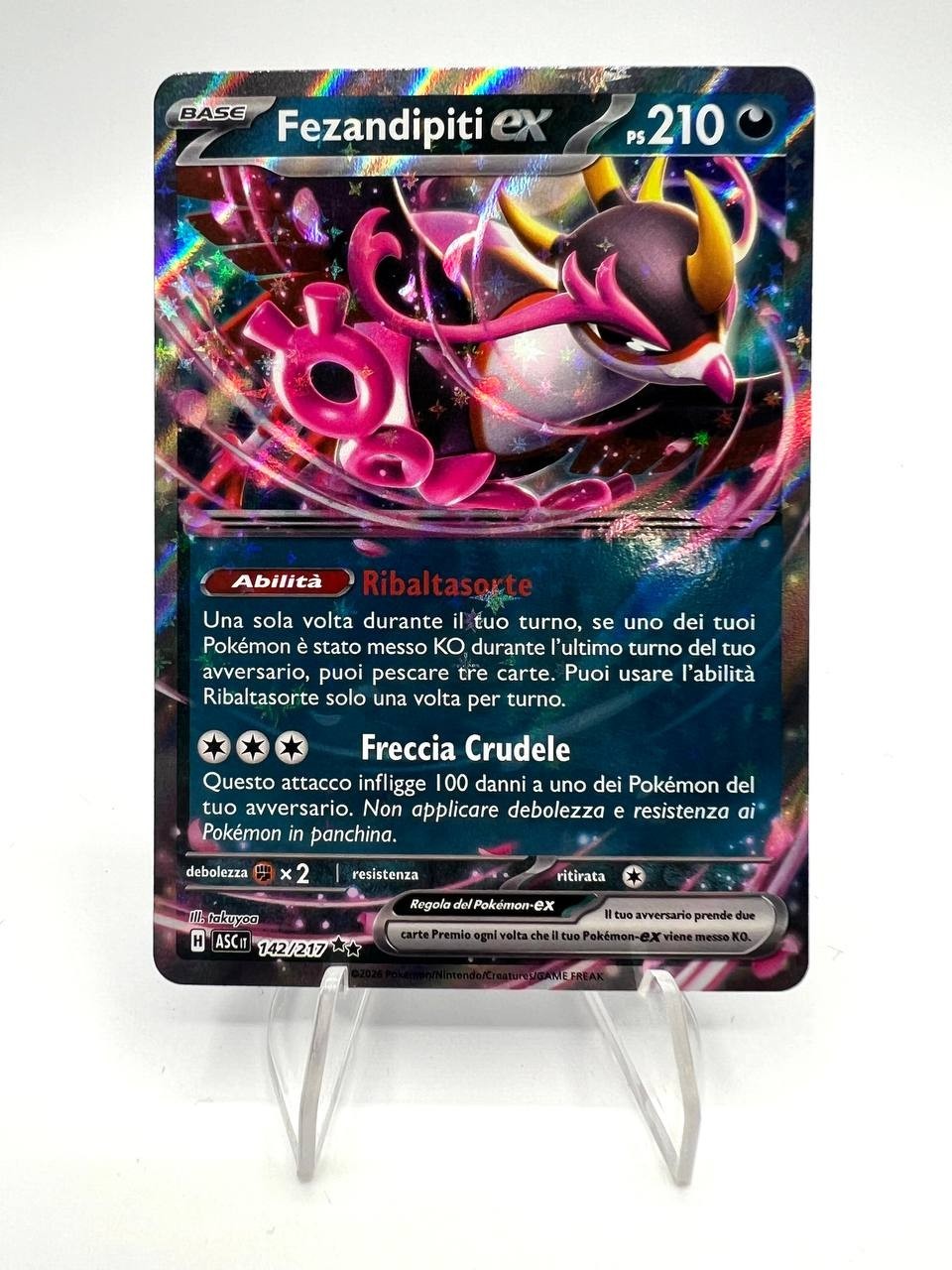 Carta Pokémon Fezandipiti ex ASC 142/217 set Ascesa Eroica Italiano Near Mint