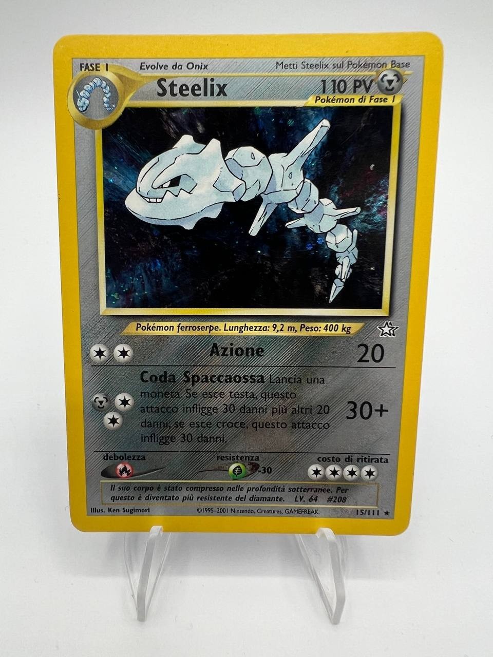 Carta Pokémon Neo Genesis Unlimited Steelix Holo 15/111 Vintage Good Italiano