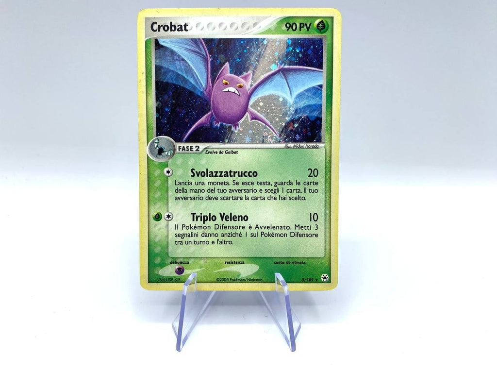 Carta Pokémon set Hidden Legends Holo Rare Crobat 3/101 Excellent Vintage ITA