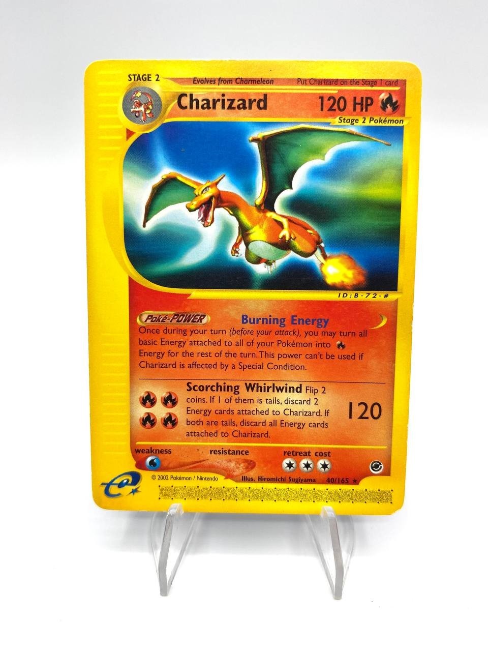 Carta Pokemon Charizard 40/165 No Holo Rare 2002 Expedition Base Set EXC ENG