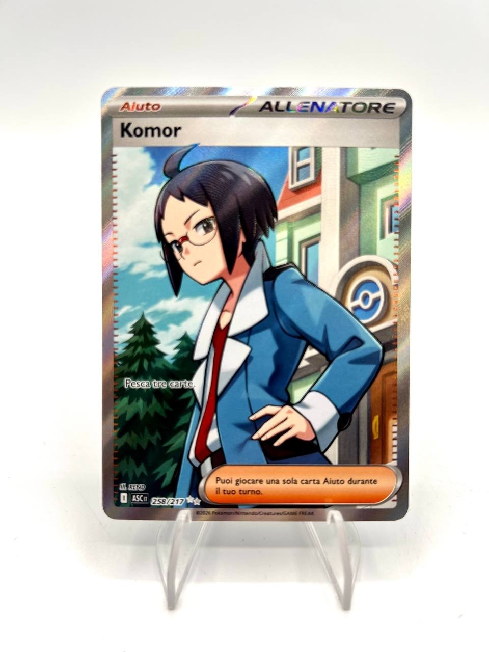Carta Pokemon Komor ASC it 258/217 set Ascesa Eroica Italiano Near Mint holo