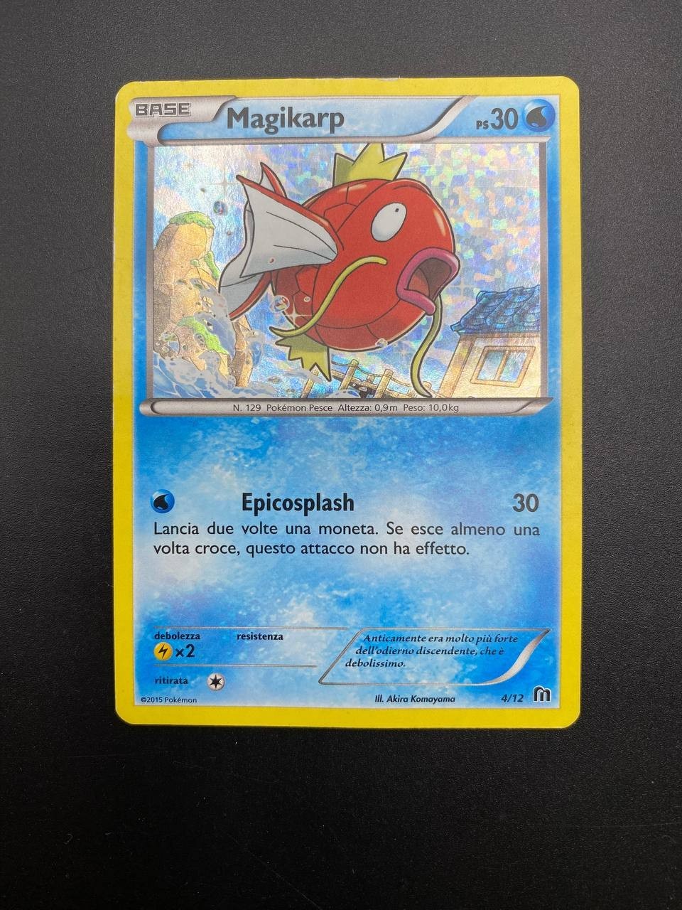 Carta pokemon Magikarp 4/12 McDonald's 2015 Promo Holo Italiano Played