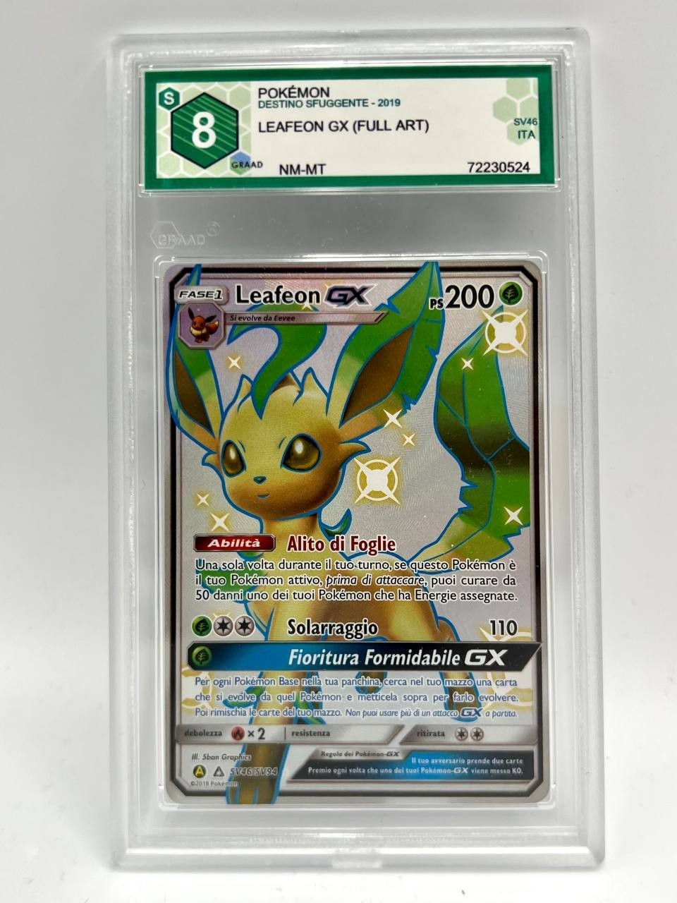 Carta Pokémon Leafeon GX SV46/SV/94 set Destino sfuggente holo Italiano Graad 8