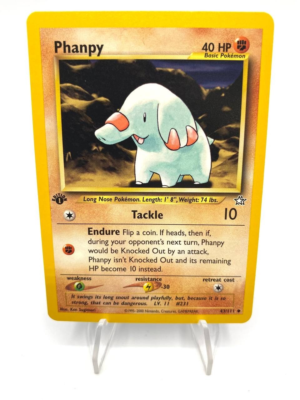 Carta Pokemon Phanpy set Neo Genesis 43/111 NM Vintage Inglese 1a edizione