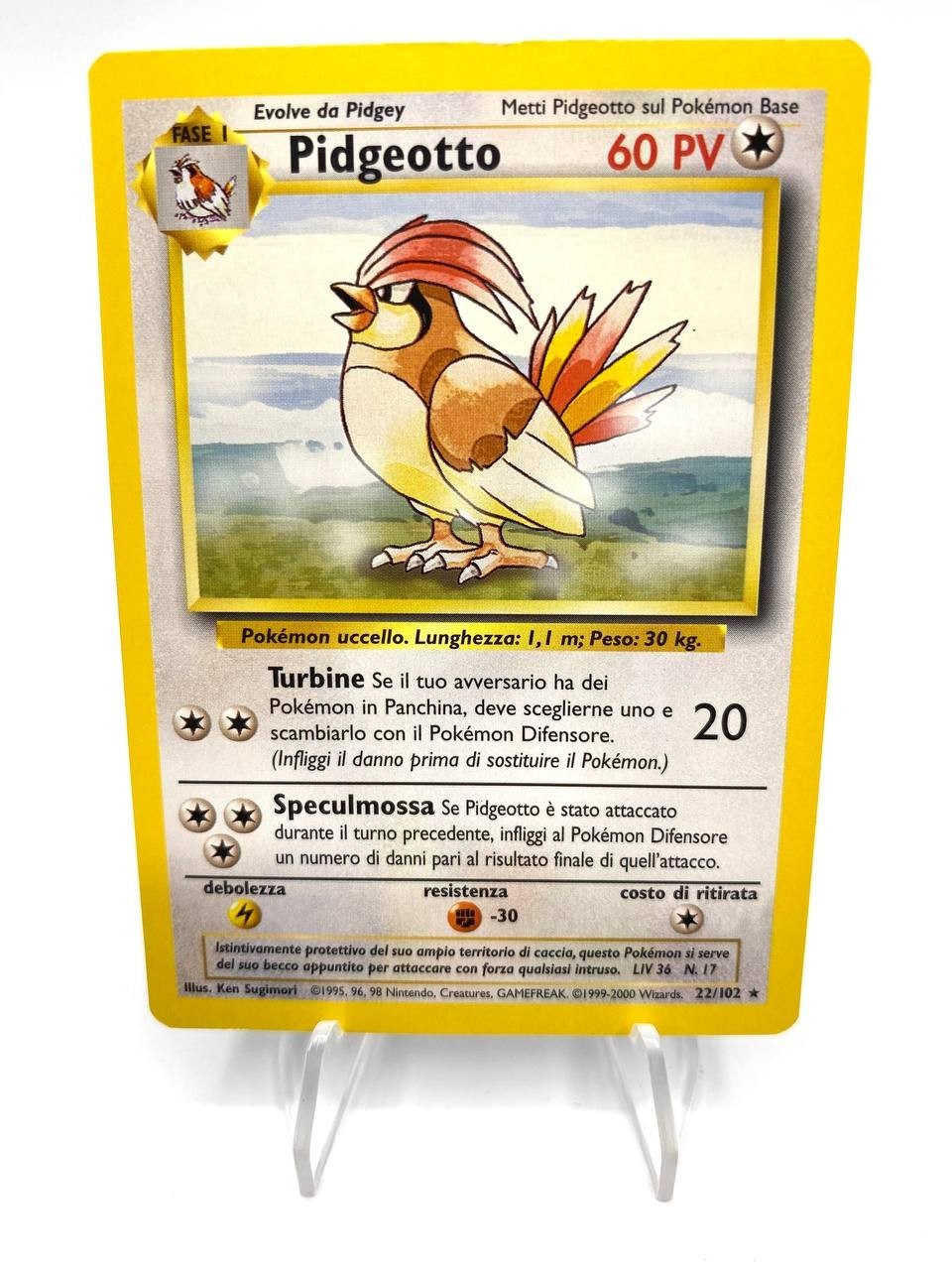 Carta Pokemon Pidgeotto Set Base BS 22/102 Italiano Vintage Excellent No holo