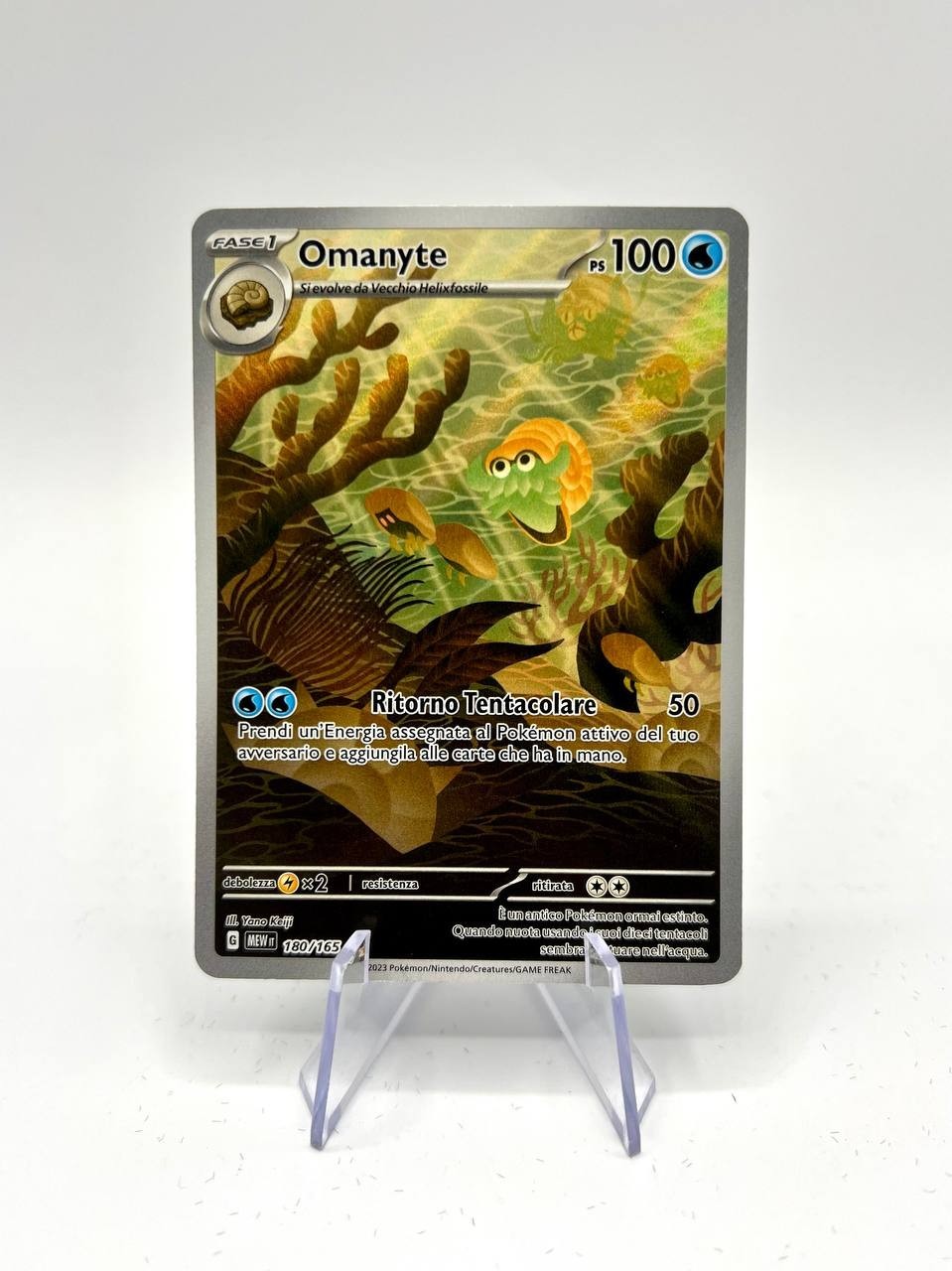 Carta Pokemon TCG Omanyte Art 2023  AR 180/165 MEW 151 ITA Nuovo near mint