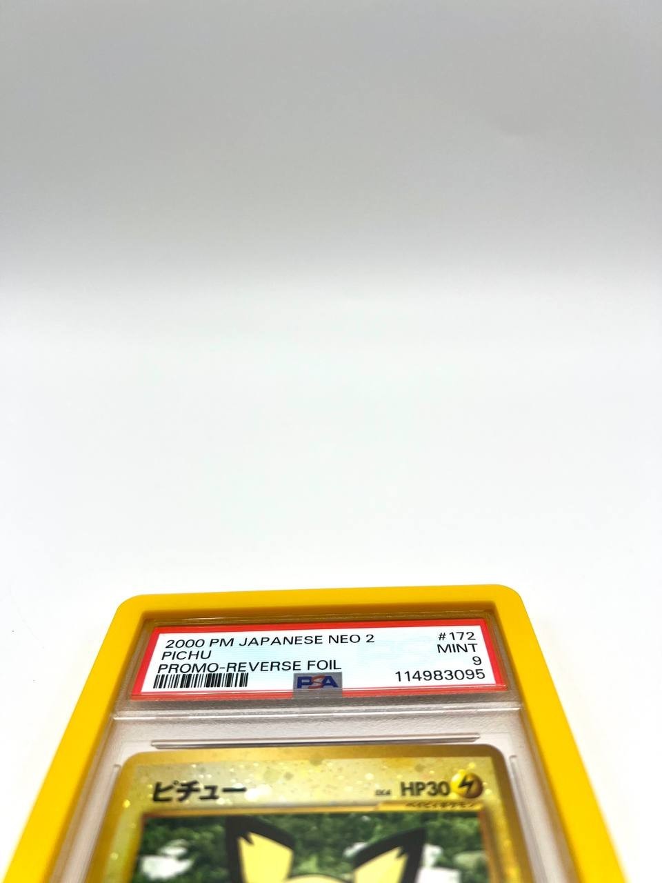 Carta Pokemon Pichu Neo 2 Japanese Reverse Holo Promo No. 172 PSA 9 Mint 2000