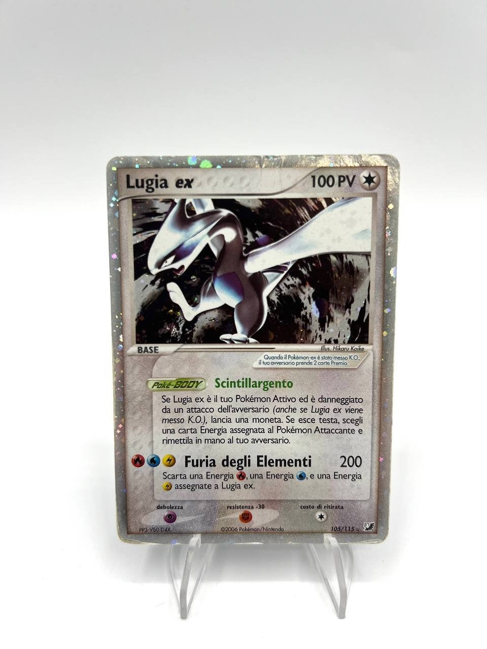 Carta Pokemon Lugia EX 105/115 set Forze Segrete Italiano Holo Poor Vintage