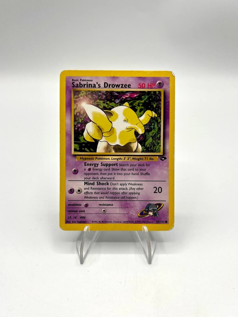 Carta pokemon Sabrina's Drowzee 95/132 set Gym Challenge Good Inglese Vintage