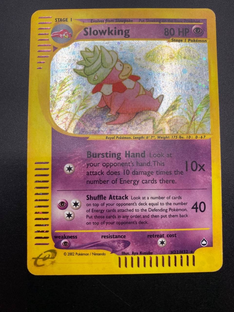 Carta Pokémon Slowking set Aquapolis H22/H32 2003 Vintage Good Inglese ENG