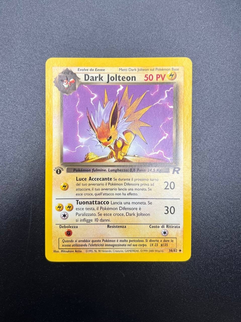 Carta Pokémon Dark Jolteon 38/82 Team Rocket italiano prima edizione near mint