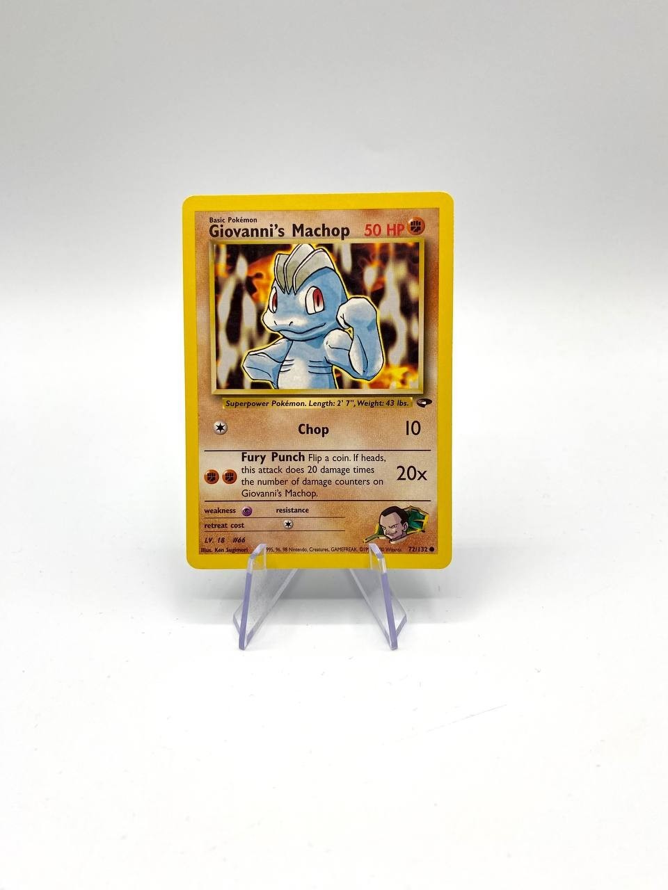 Carta pokemon Giovanni's Machop 72/132 set Gym Heroes excellent Vintage Inglese