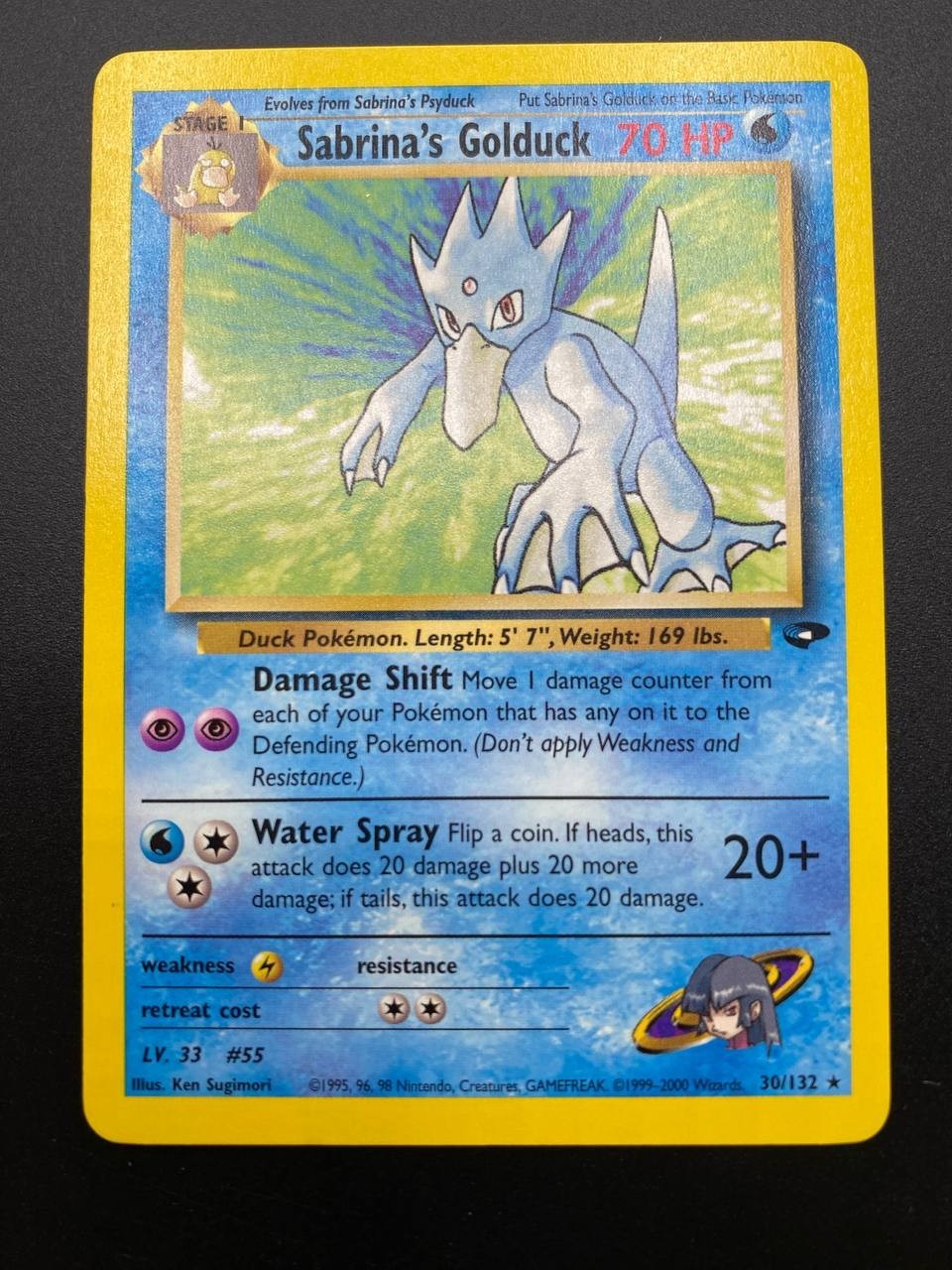 Carta Pokémon Vintage No Holo Sabrina's Golduck Gym Challenge 30/132 Vintage NM