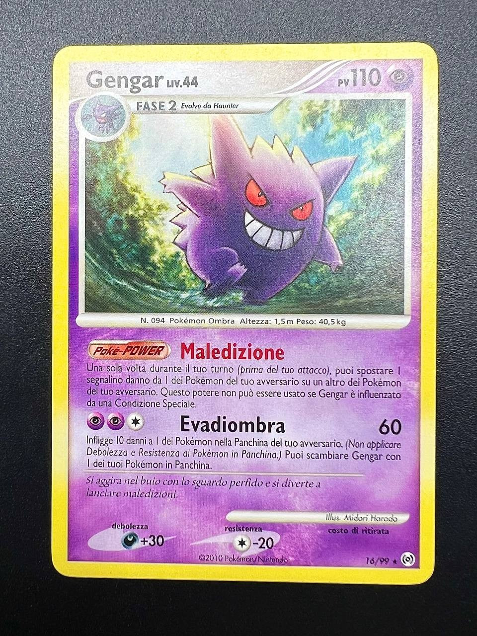 carta pokemon Gengar AR 16 set Arceus italiano near mint vintage non holo