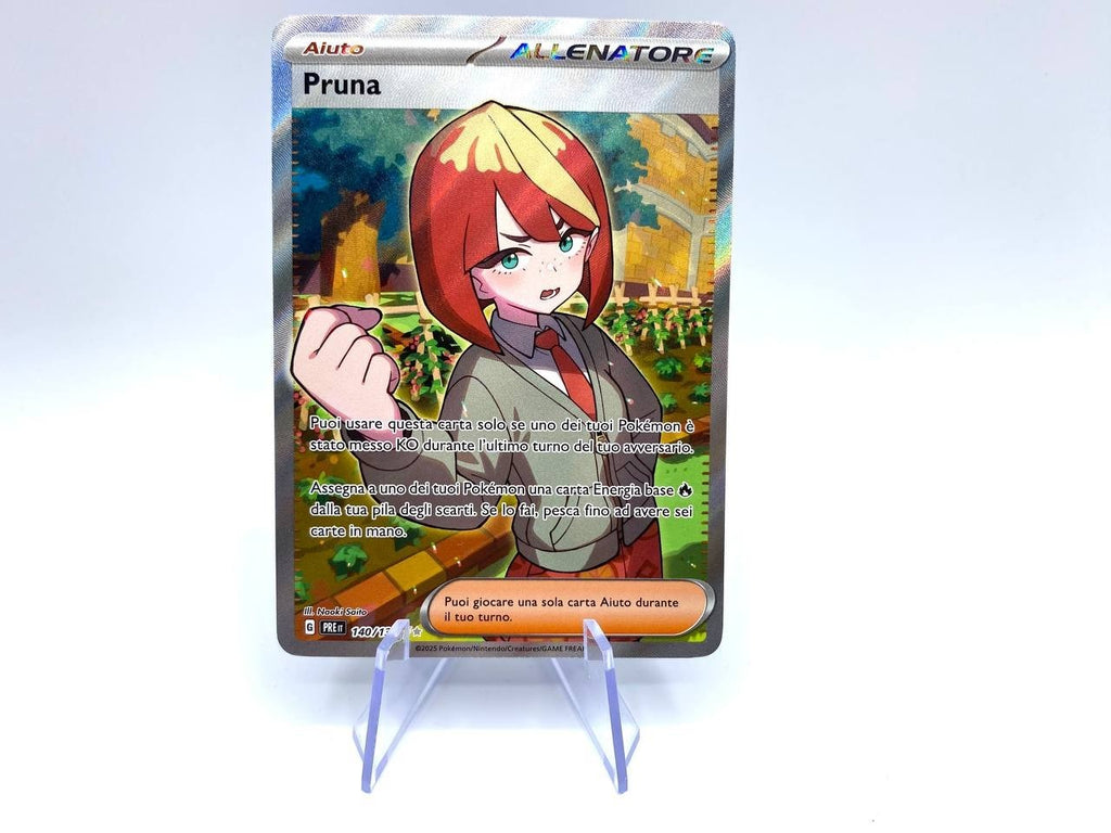 Carta Pokemon allenatore Pruna 140/131 set Evoluzioni Prismatiche Near Mint Holo