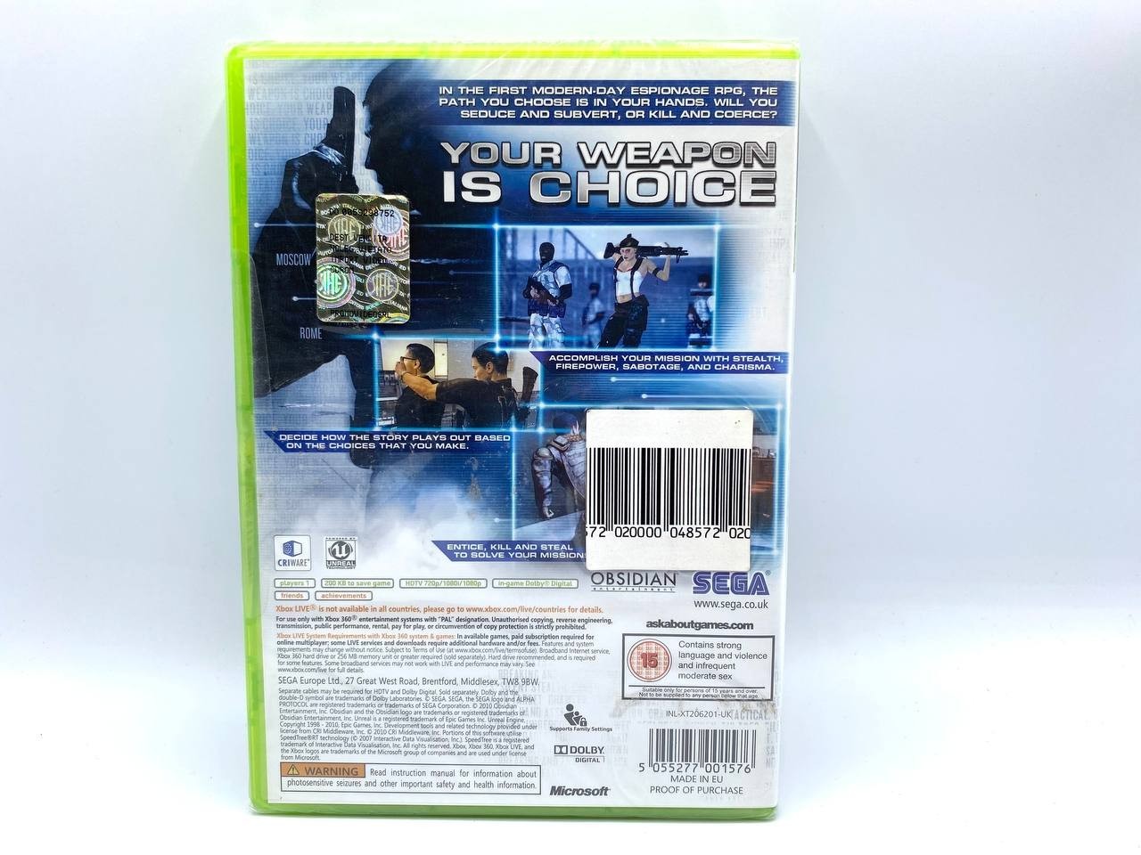 Alpha Protocol: The Espionage Microsoft Xbox 360 Nuovo sigillato Inglese pal
