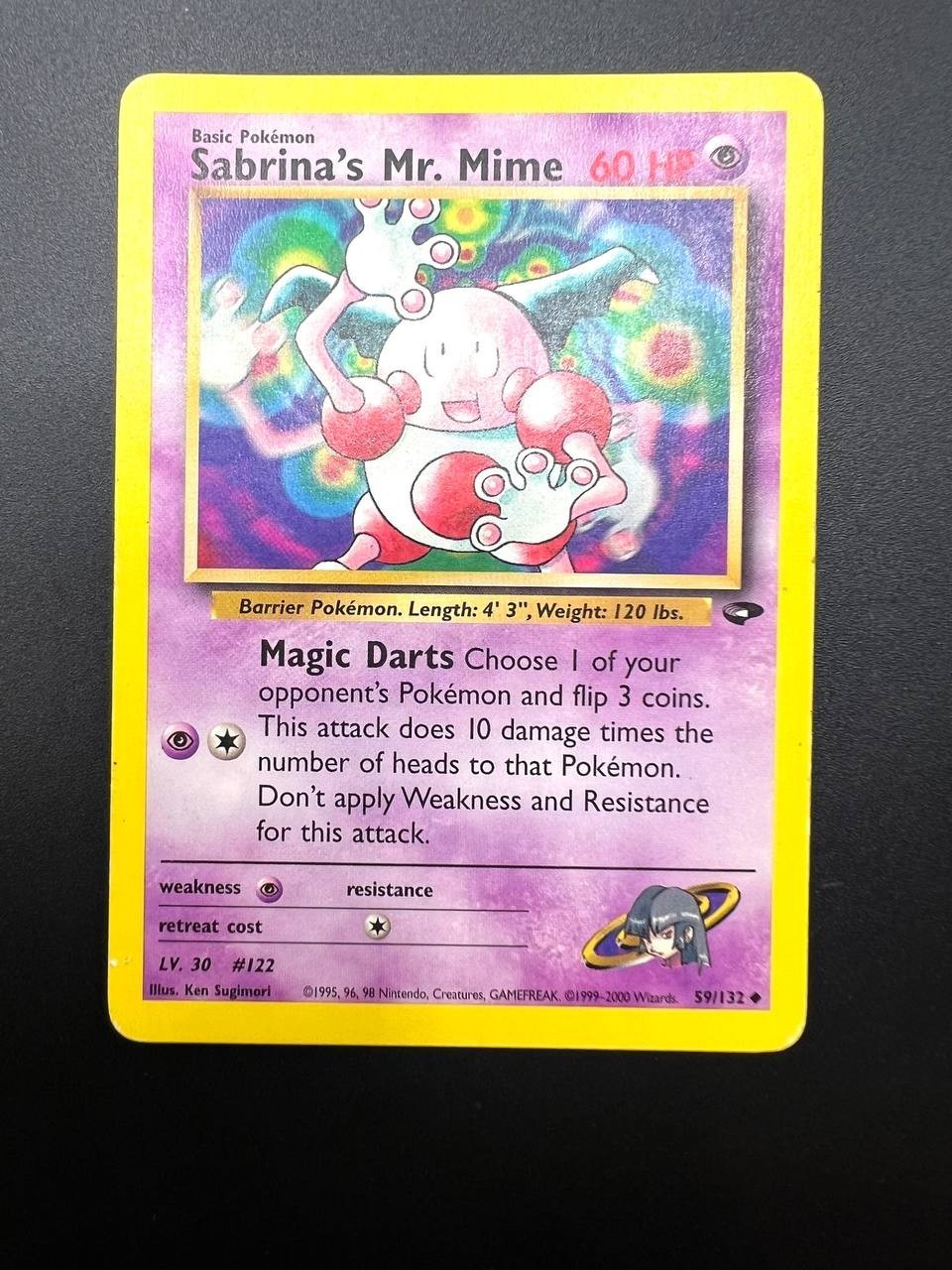 Carta pokemon Sabrina's Mr. Mime 59/132 set Gym Challenge Inglese Good Vintage