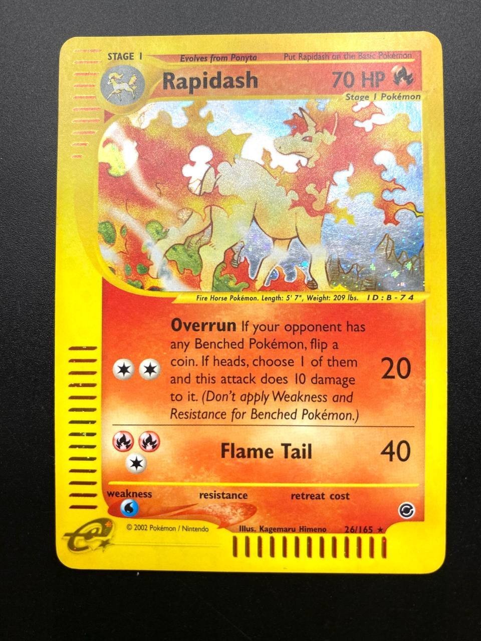 Carta Pokémon Rapidash 26/165 set Expedition Holo Inglese Vintage Excellent