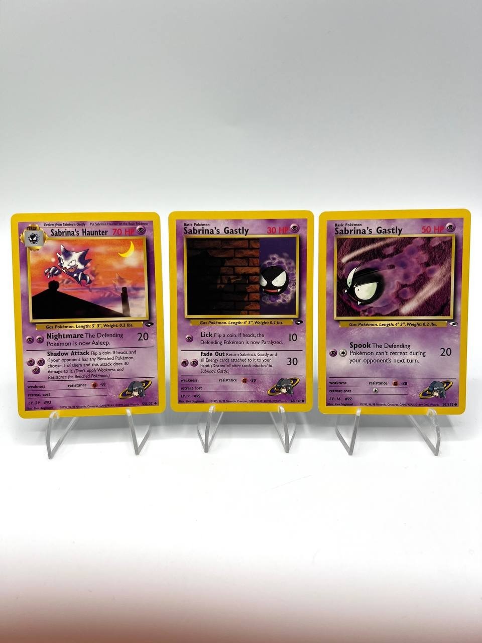 Lotto Pokemon Gym Challenge Sabrina's Haunter 55/132 Sabrina's Gastly 96/132 EXC