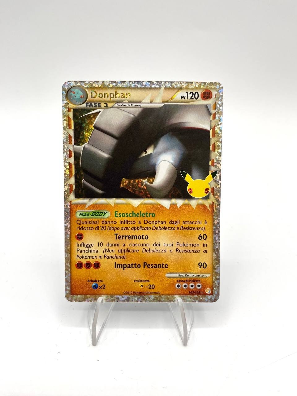 Carat Pokemon Donphan 107/123 Holo 25th Gran festa Italiano Near Mint Holo