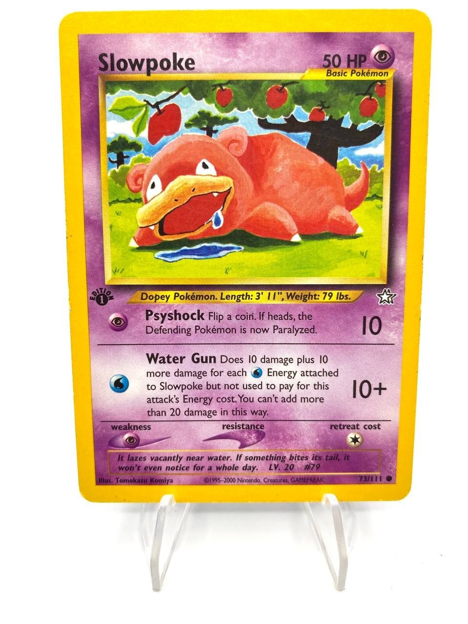 Carta pokemon Slowpoke 73/111 1st Edition set Neo Genesis Excellent Vintage ENG