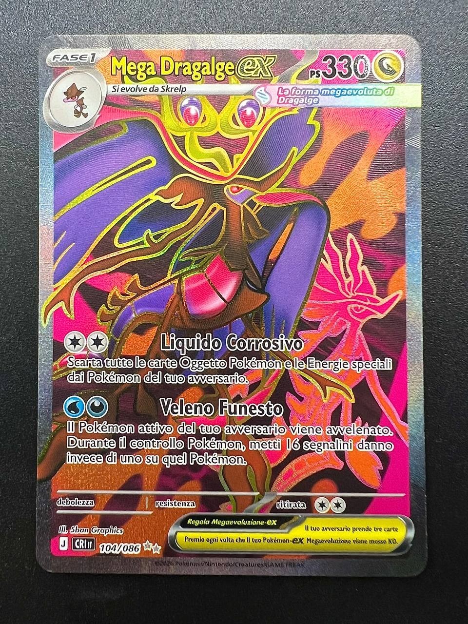 Pokemon MEGA DRAGALGE ex 104/086 CRI Caos Nascente Italiano Near mint Holo