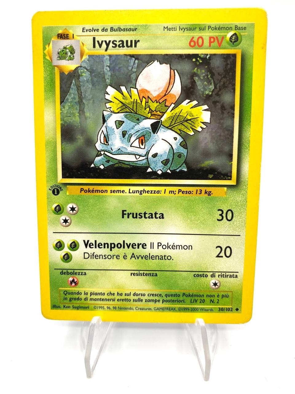 Carta Pokémon Set Base BS Ivysaur 30/102 Italiano 1a Edizione Excellent Vintage