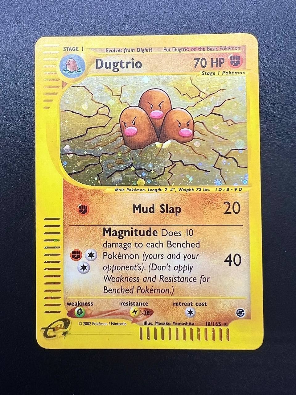 Carta Pokemon Dugtrio Holo 10/165 EX set Expedition Holo Good Vintage Inglese