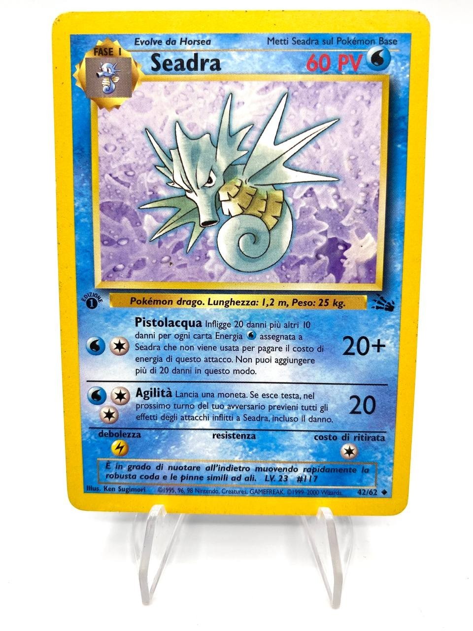 Carta Pokemon Seadra 1a Edizione 42/62 Italiano Fossil FO Excellent Vintage