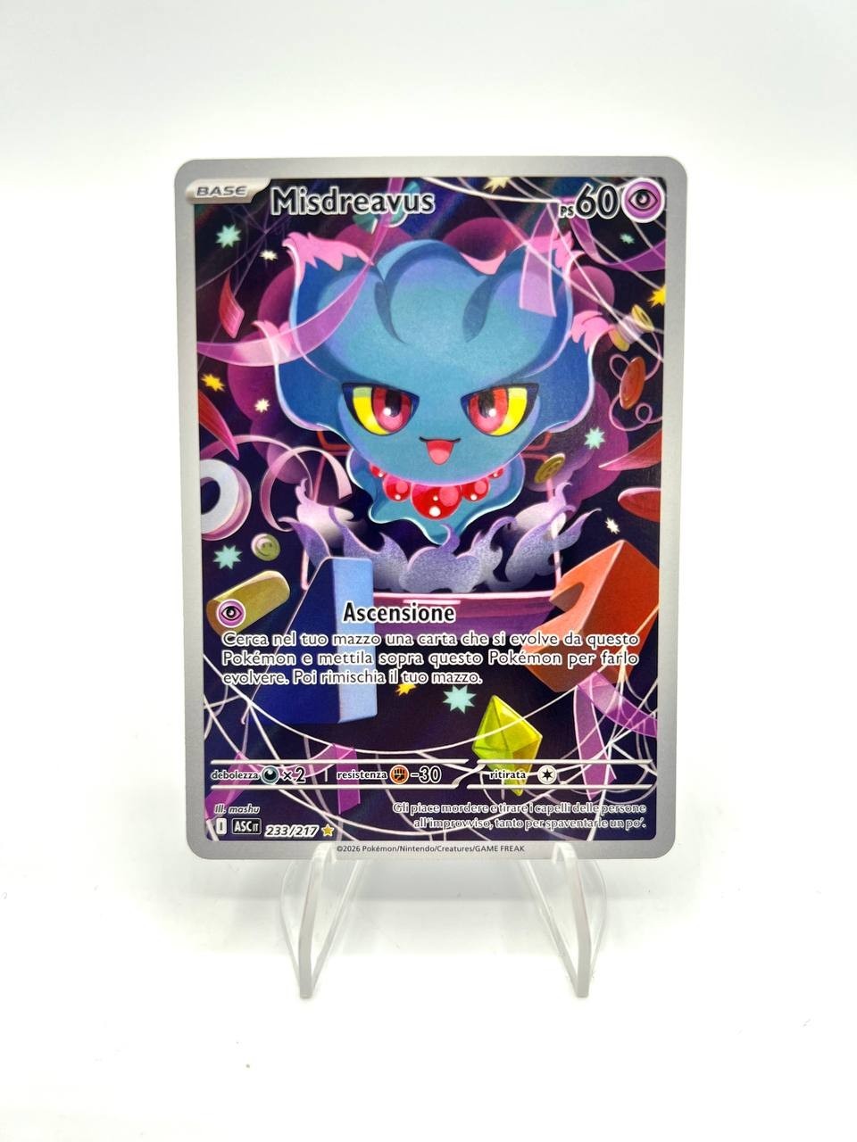 Carta pokemon MISDREAVUS 233/217 ASC it set Ascesa Eroica Italiano Holo NM