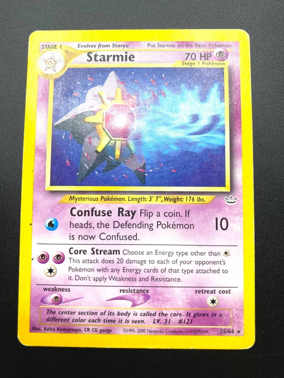 Carta pokemon Starmie 25/64 set Neo Revelation Inglese Inked Poor Vintage