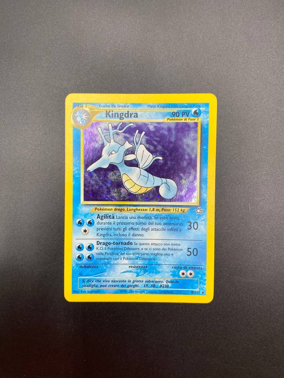 Carta Pokemon Kingdra 8/111 Holo ITA 1a Edizione set Neo Genesis Good Vintage